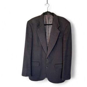 Bachrach Black Wool‎ Blazer Jacket Business Career Size 40 Long